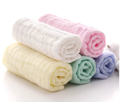 Baby Washcloths - Natural Cotton Baby Wipes - Soft Newborn Face Towel and Washcloth for Sensitive Skin, 5 P