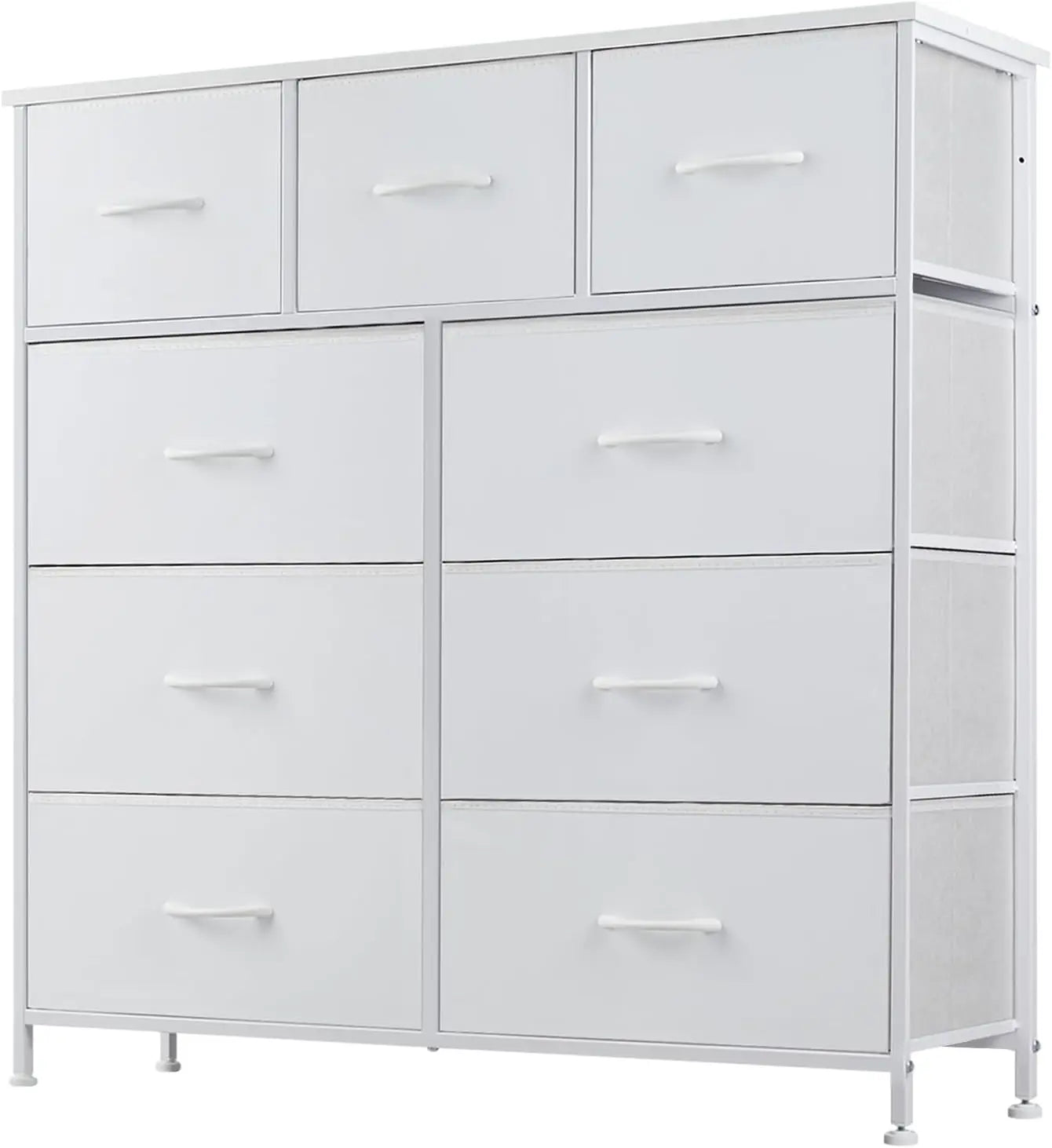 9 Drawer Metal Frame Dresser With Fabric Closet Organizer