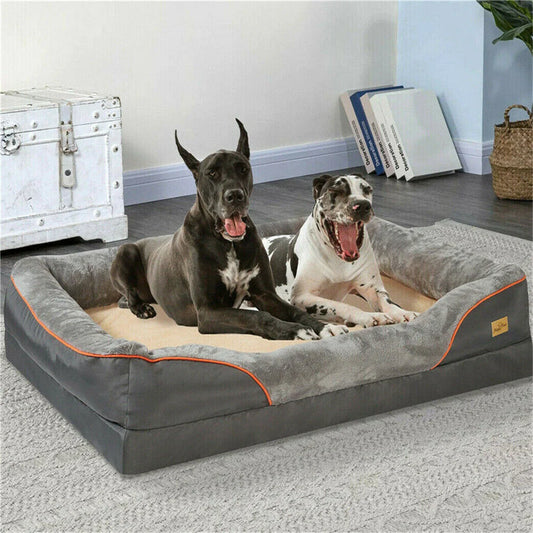 Jumbo Orthopedic Dog Bed With Memory Foam, Waterproof With Removable Cover