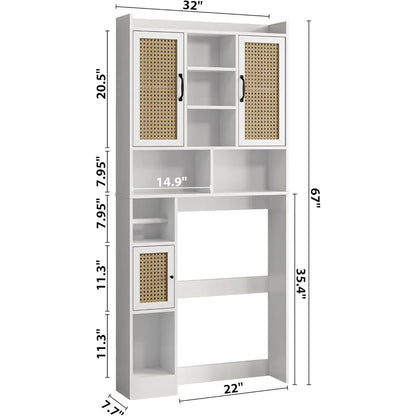 Over The Toilet Storage Cabinet with Adjustable Shelf, Freestanding Farmhouse Storage Cabinet