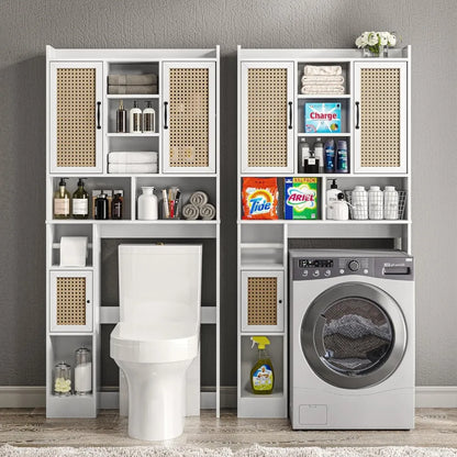 Over The Toilet Storage Cabinet with Adjustable Shelf, Freestanding Farmhouse Storage Cabinet