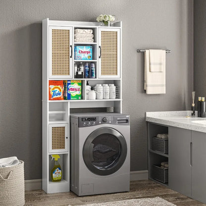 Over The Toilet Storage Cabinet with Adjustable Shelf, Freestanding Farmhouse Storage Cabinet