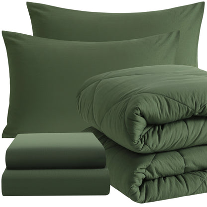5 Piece Breathable Bedding And Comforter Set
