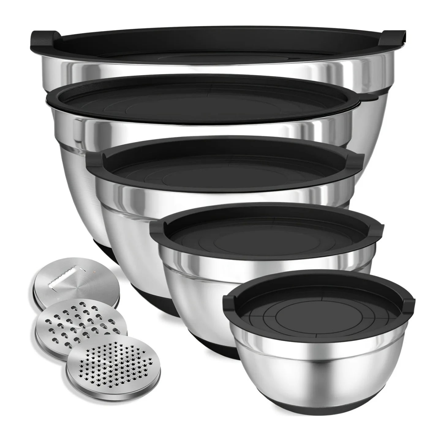 8pcs Stainless Steel Mixing Bowl Set with Airtight Lids For Cooking And Storage