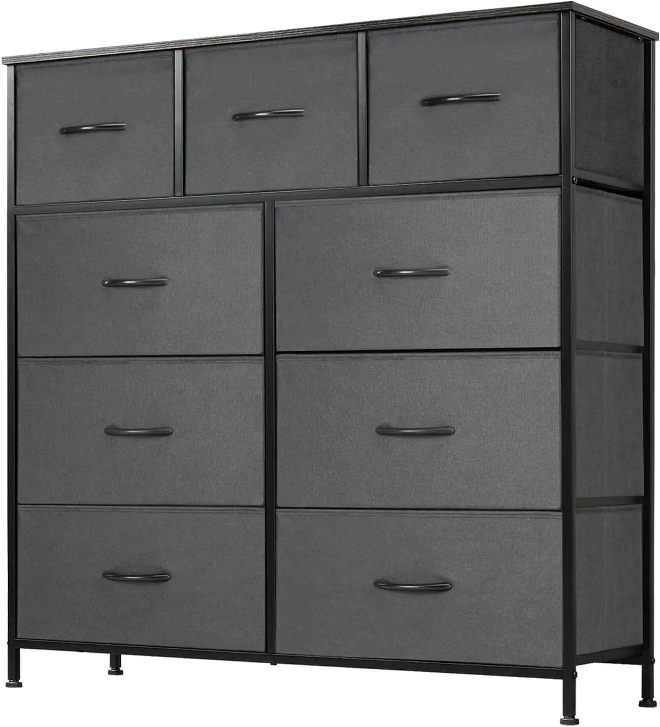 9 Drawer Metal Frame Dresser With Fabric Closet Organizer