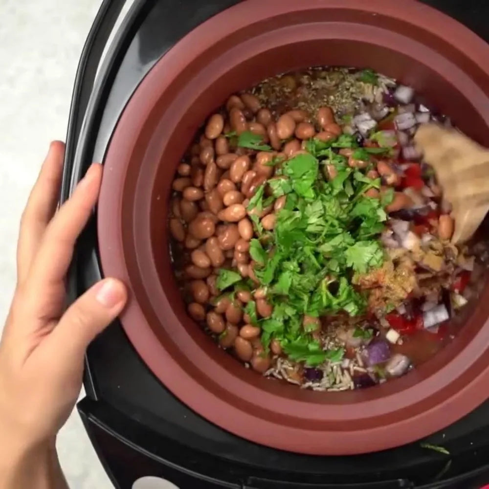 Intelligent Organic Cooker Multi functional Cookware - Non toxic Clay Rice Cooker, Delayed Start Slow Stew Pot