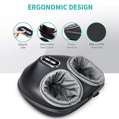 Heated Foot Massager With Air Compression And Shiatsu Knead Roller