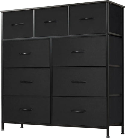 9 Drawer Metal Frame Dresser With Fabric Closet Organizer