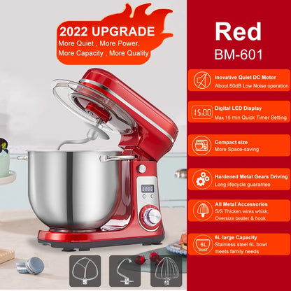 Quiet Motor 6-speed Kitchen Stand Mixer And Food Processor Blender
