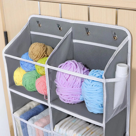 Over the Door Organizer, 6 Tiers Behind Door Storage with Clear Deep Pockets Door Hanging Organizer for Closet, Bedroom, Nursery