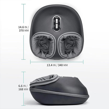 Heated Foot Massager With Air Compression And Shiatsu Knead Roller