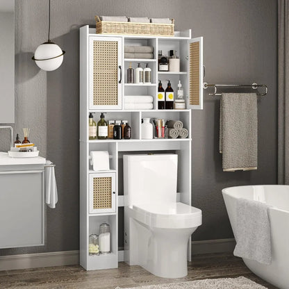 Over The Toilet Storage Cabinet with Adjustable Shelf, Freestanding Farmhouse Storage Cabinet